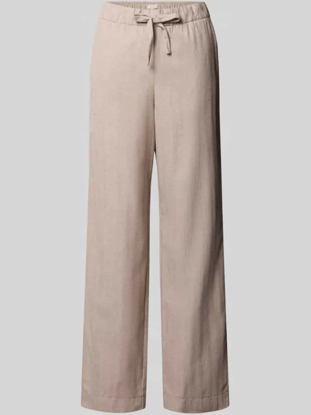 Christian Berg Woman Pyjamabroek van flanel met elastische band Middenbruin