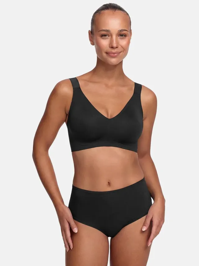 cfab Comfort Minimizer BH - Zwart - BH Zonder Beugel Voorgevormd - Ondergoed - Naadlos