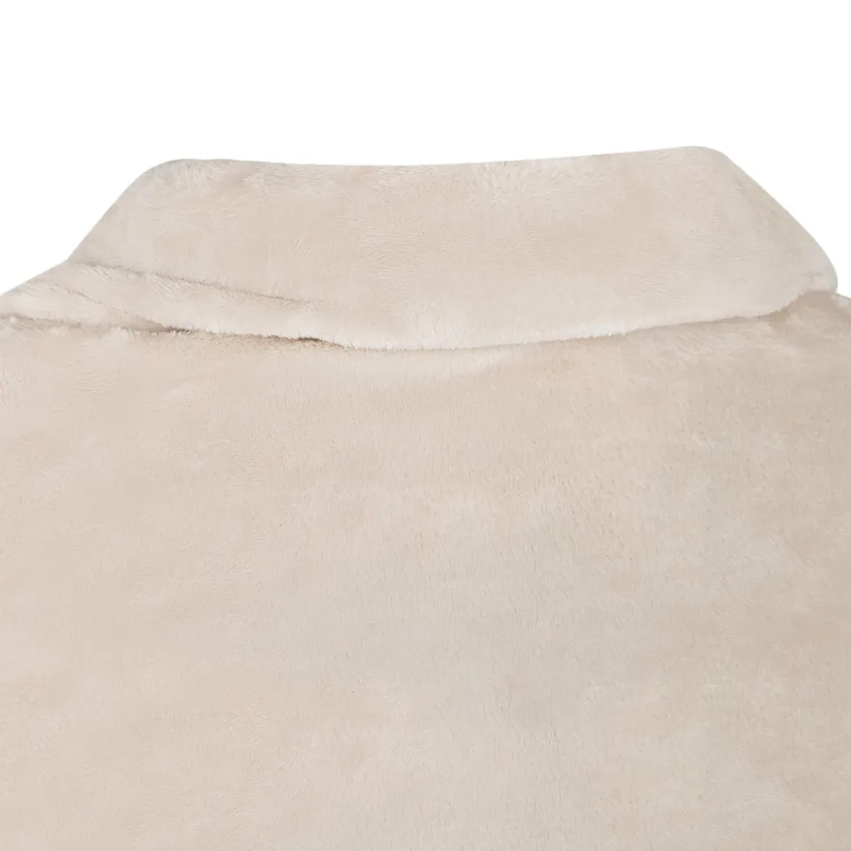 vidaXL Deken hoodie Beige F Flanel, foto 4