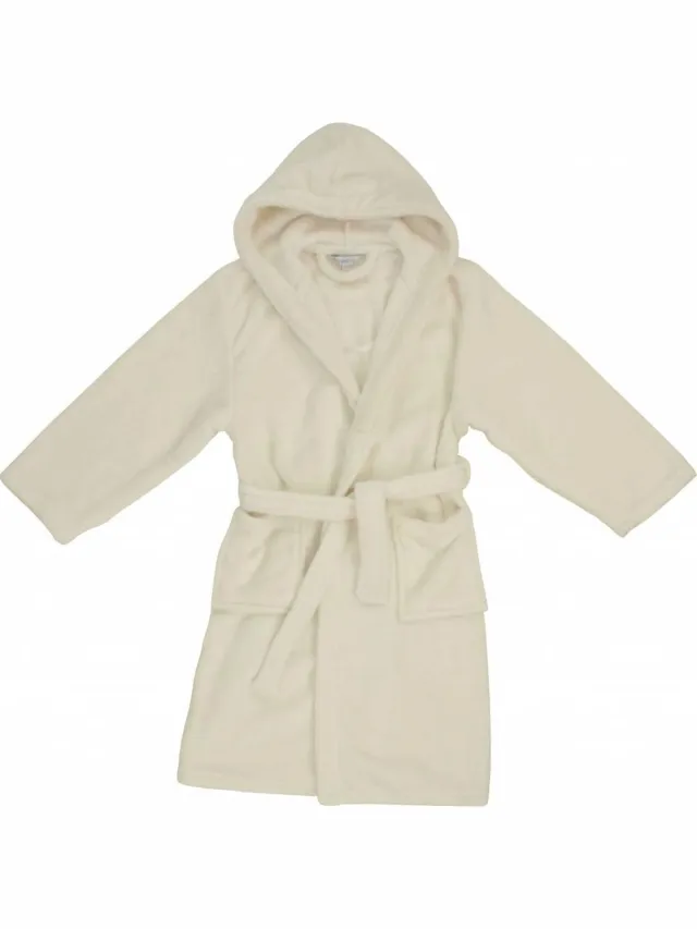 Angelfish Kinder Badjas - Kamerjas - Fleece - Beige wit