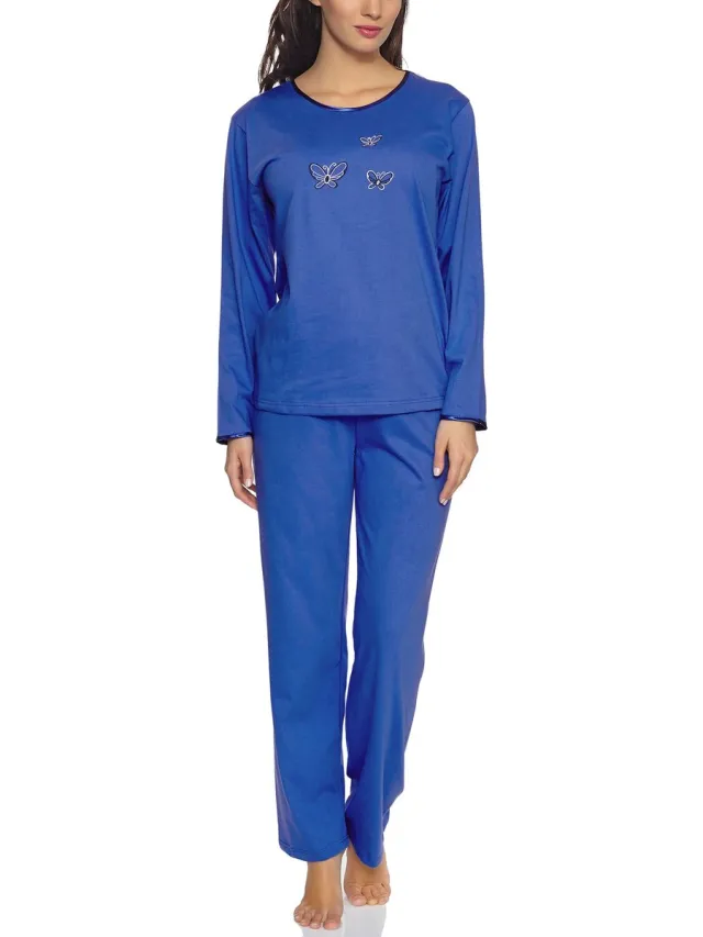 Merry Style Dames Pyjama - Lange mouwen - Lange broek - Katoen - MS-DR-Malwa-PJ - Korenbloem (Lange mouwen)