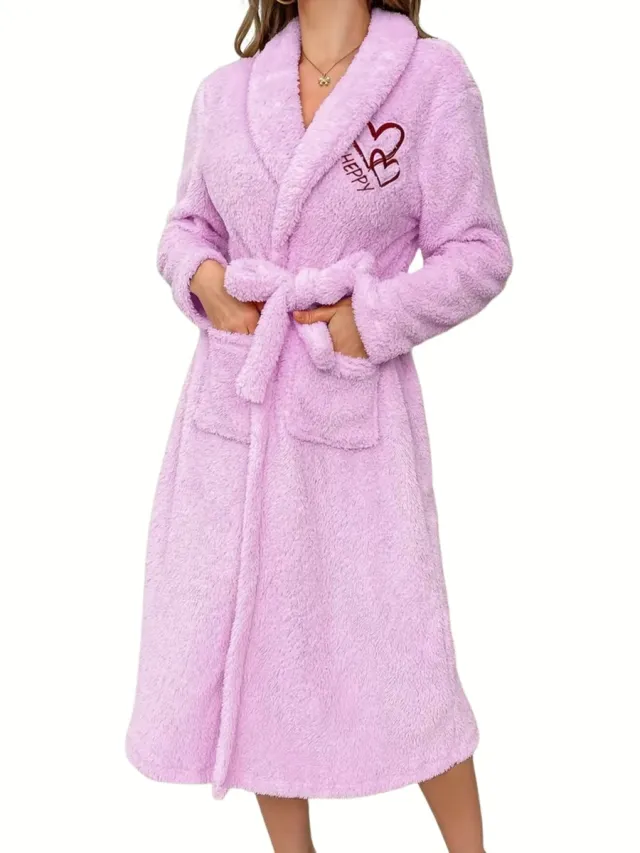 Currero Badjas Dames - Fleece - Katoen - Badstof - Sauna - Hamam - Wafel - Bathrobe - Duster - Ochtendjas - Spa - Kimono - Lavendel