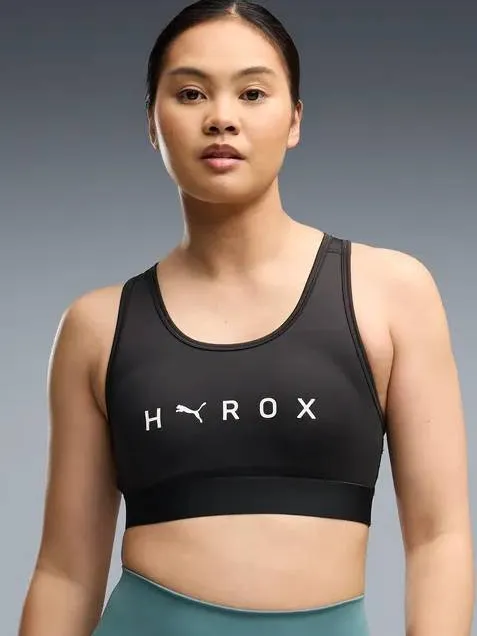 Puma x Hyrox sport-bh medium support - zwart, foto 4