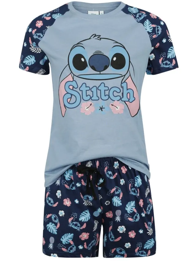 Disney Lilo & Stitch Weird But Cute Pyjama blauw Katoen