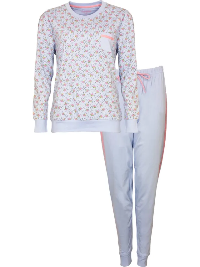Irresistible Dames Pyjama - 100% Katoen - Licht Blauw