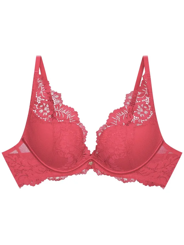 ESOTIQ Sweetheart - Push-upbeha - Felroze - Kanten cups