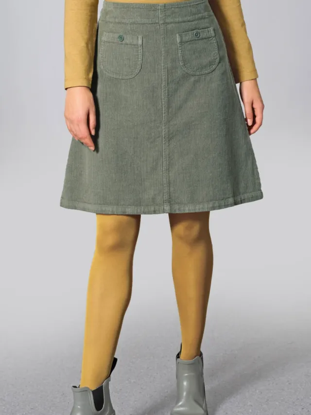 HempAge dames vegan Rok Simple Cord Tijmgroen