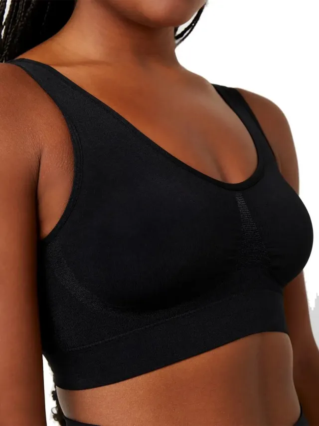 MAGIC Bodyfashion 40CB- Comfort Bra Dames beugelloze bh - brede schouderbanden - Zwart