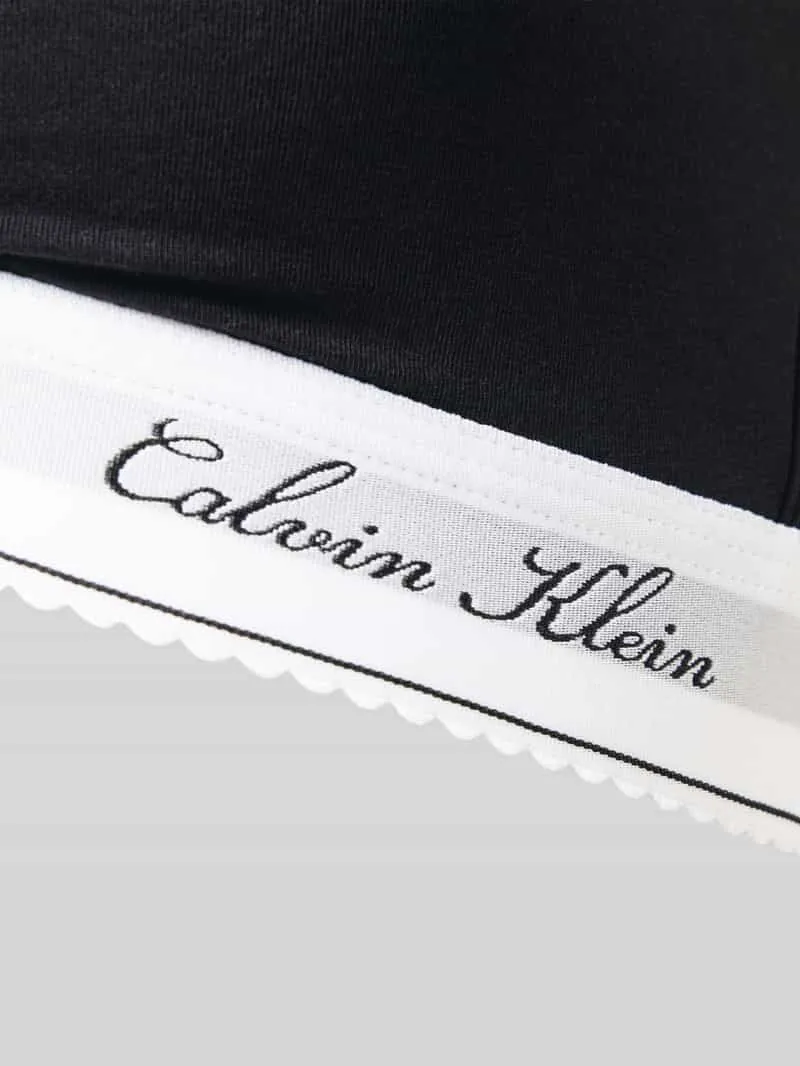 Calvin Klein Bralette van mix van katoen en modal met modal-aandeel model 'SCRIPT Lightly Lined' zwart, foto 2