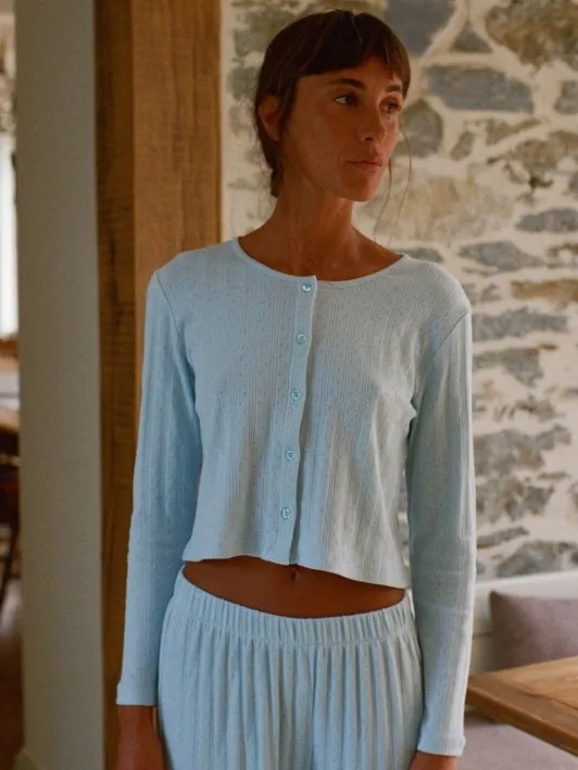 Nénés dames vegan Vest Maud Lichtblauw