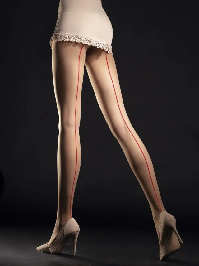 Fiore Unique nude panty met rode naad