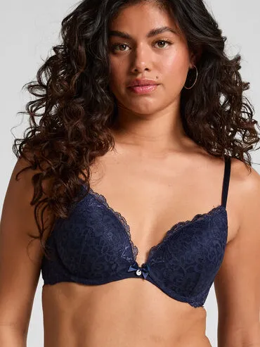 Hunkemöller Voorgevormde push-up beugel bh Marine Blauw