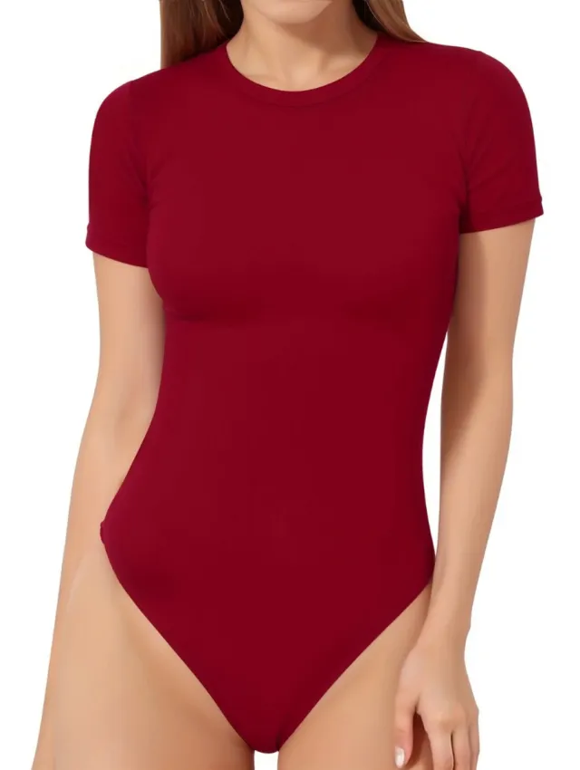 100 Bodysuit Dames - Jumpsuit - Corrigerend Ondergoed - Body plunge - Lingerie - Setje Vrouwen - Bordeauxrood