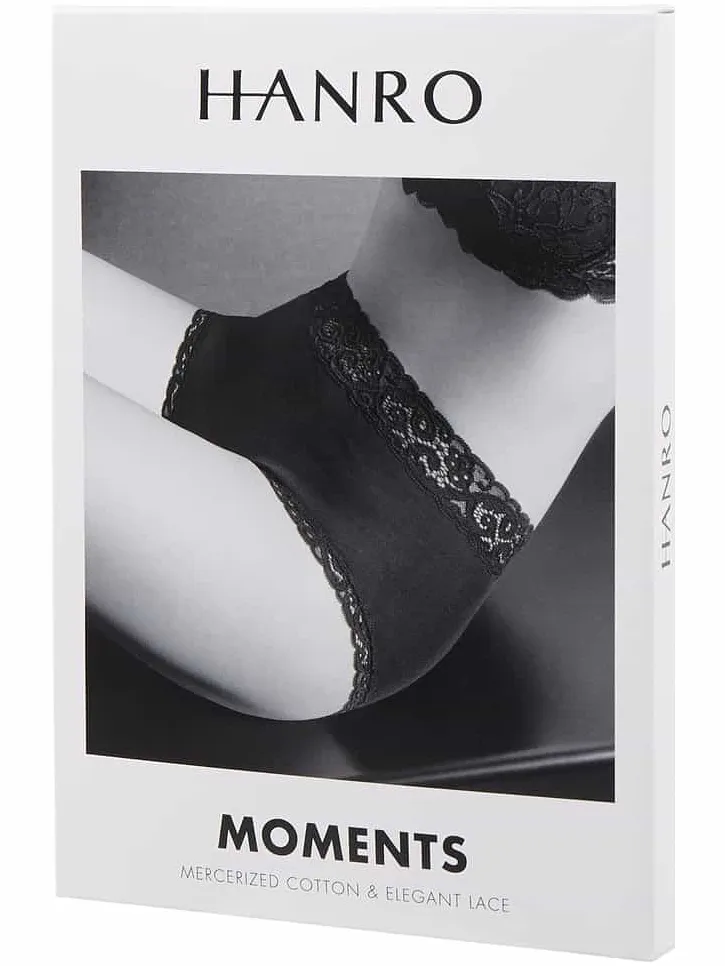 Hanro Slip met kant, model 'Moments' zwart, foto 3