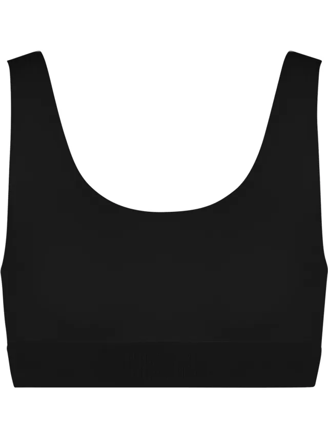 Wolford SCOOP NECK BRALETTE - Beauty Cotton - Zwart