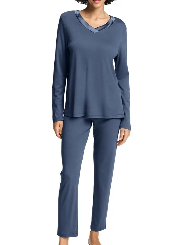 Hanro Dames pyjama Tyra vintage indigo