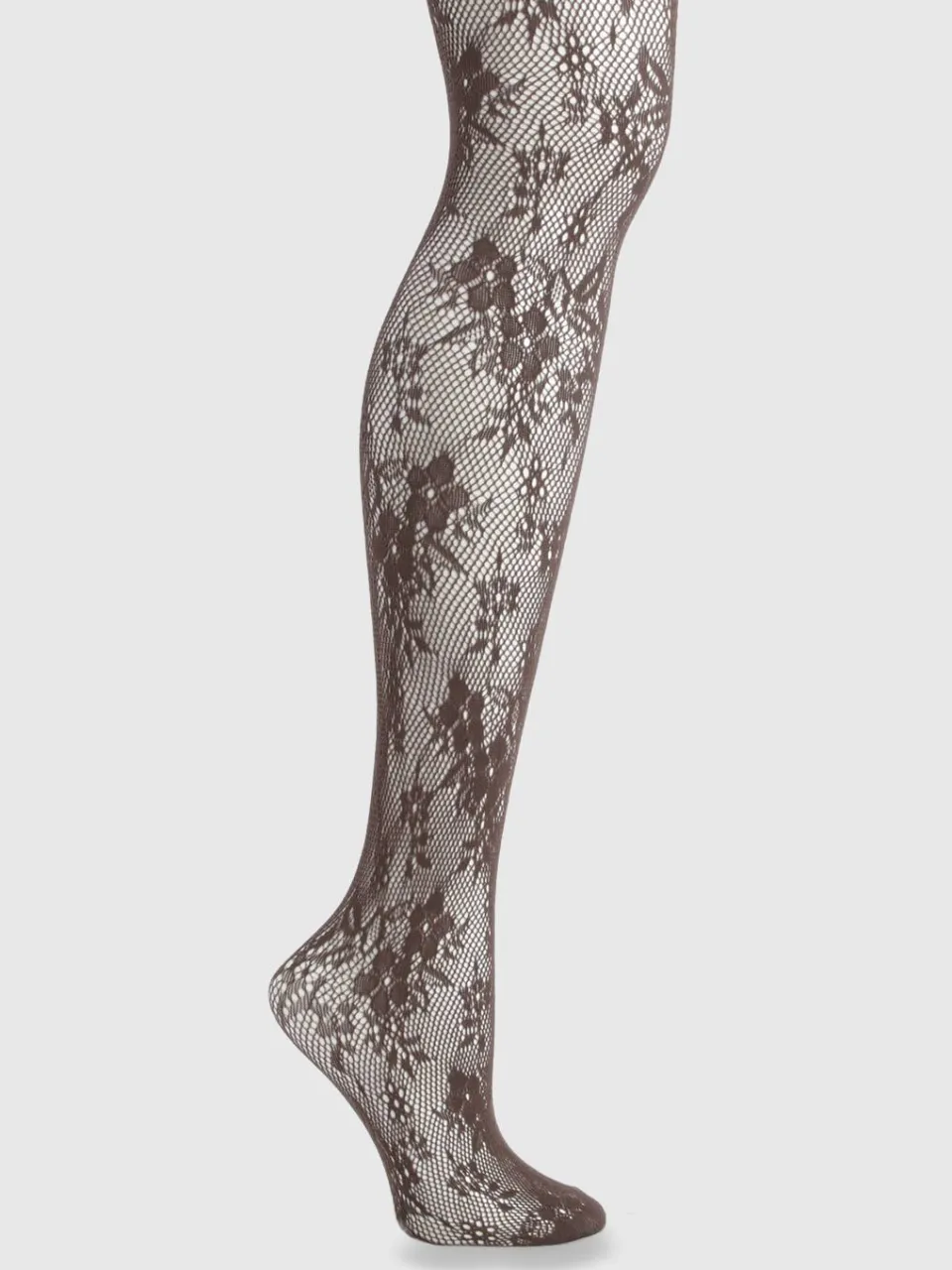 boohoo Dames Chocolade Bloemen Kant Visnet Panty, foto 2