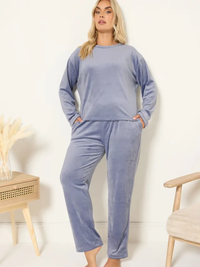 Yours Blue Super Luxe Pyjamaset-52