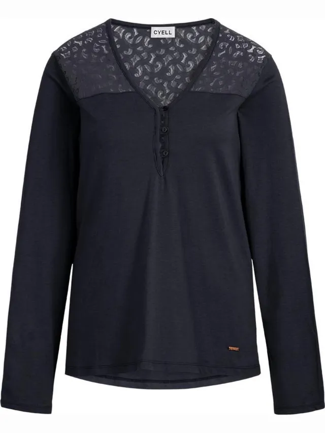 Cyell HARMONY INK longsleeve Pyjamashirt - Darkblue Blauw