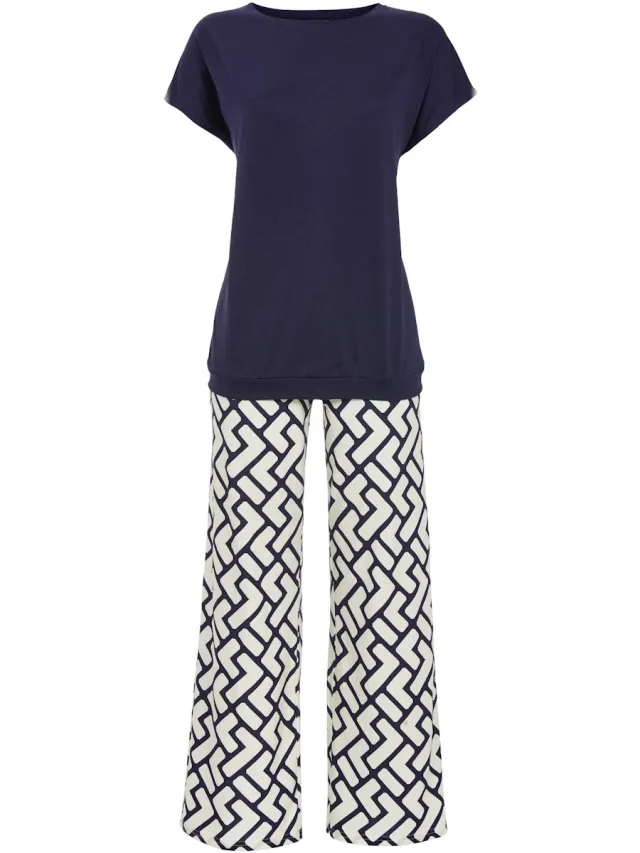 Ringella Chique nachtblauwe pyjama Ringella - Blauw - Maat - 40