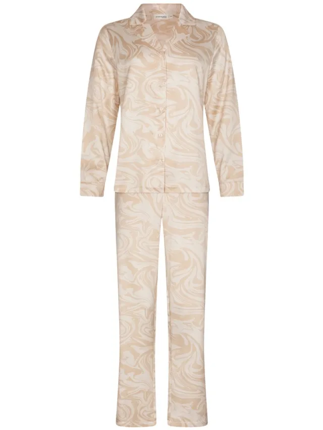 Pastunette Premium - Pyjama - Eternal - Satijn - Beige - Doorknoop