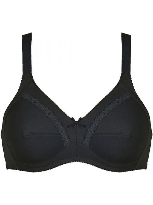Naturana katoenen soft BH zonder beugels 75D zwart