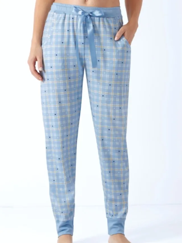 Hajo Premium dames lounge broek lichtblauw Hajo - Blauw - Maat - 44/46