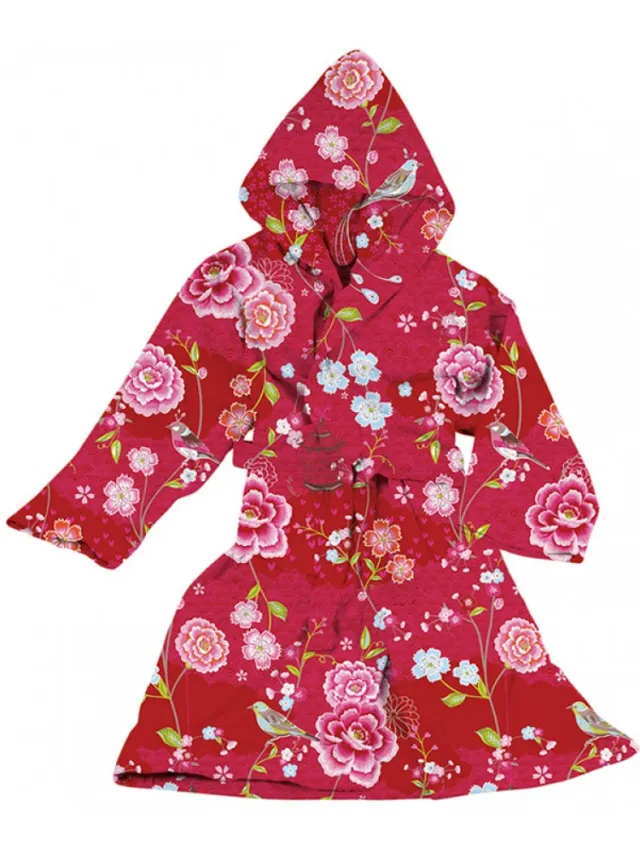 Pip Studio Badjas Birds in Paradise Rood