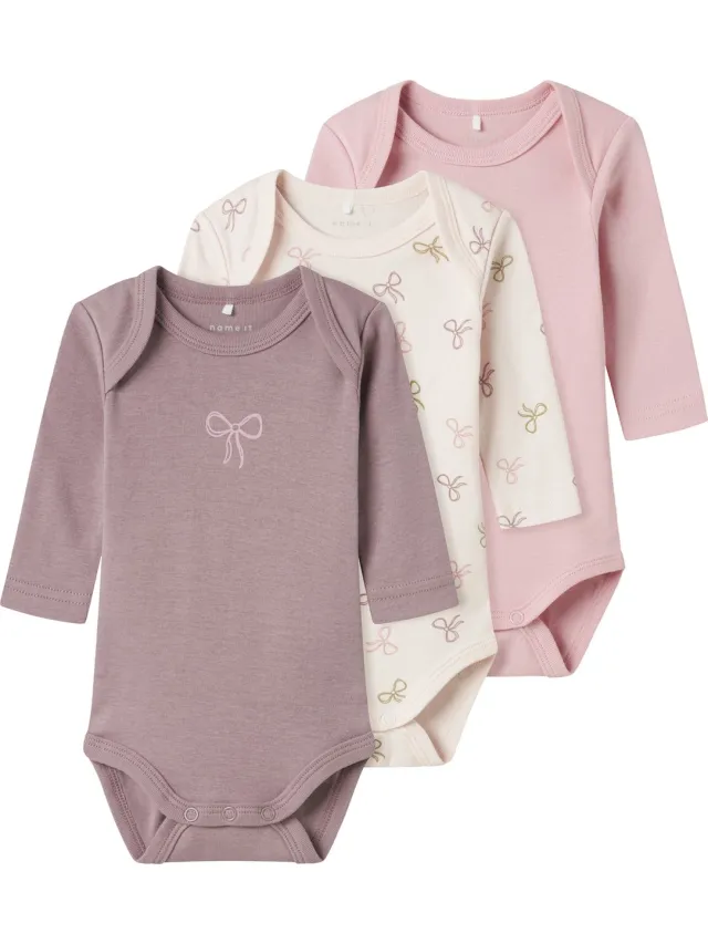 NAME IT Romper 3-pack Barely Pink