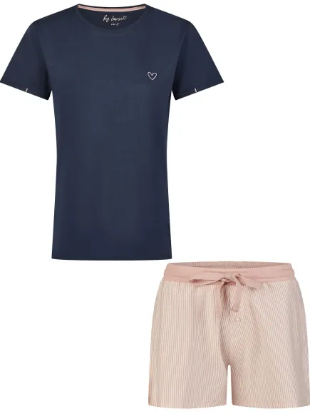 By Louise Dames korte pyjama set shortama blauw, foto 2