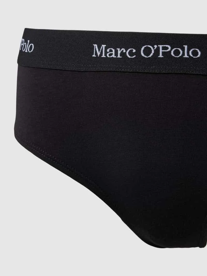 Marc O'Polo Slip met elastische band met logo in een set van 3 stuks, model 'ESSENTIALS' zwart, foto 3