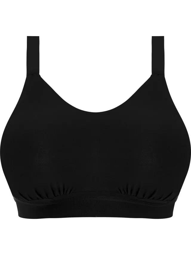 Elomi Downtime Non Wired Bralette - Black - Maat (EU) ZWART