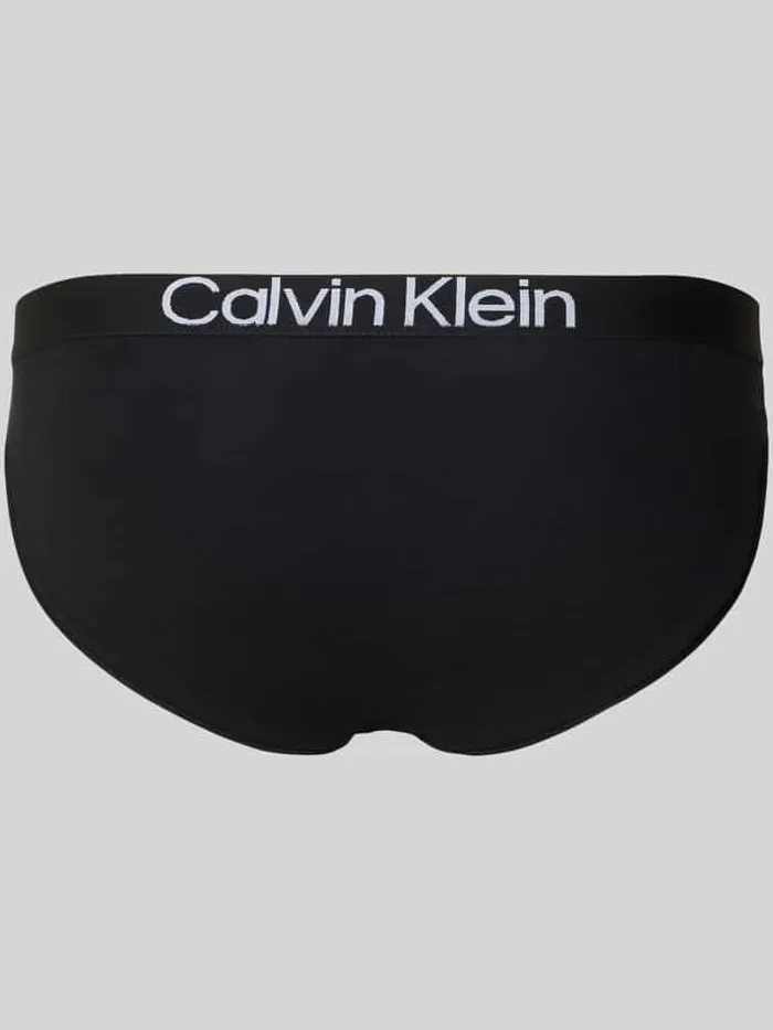 Calvin Klein Slip met label in band, model 'MAX' zwart, foto 2