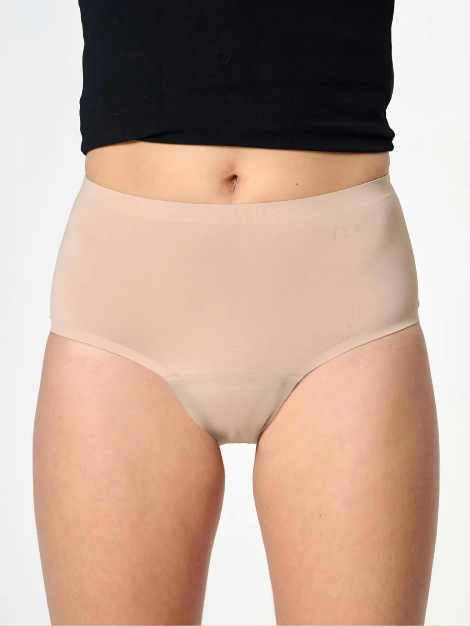 Moodies Undies sterk absorberende seamless high waist menstruatieslip beige, foto 7