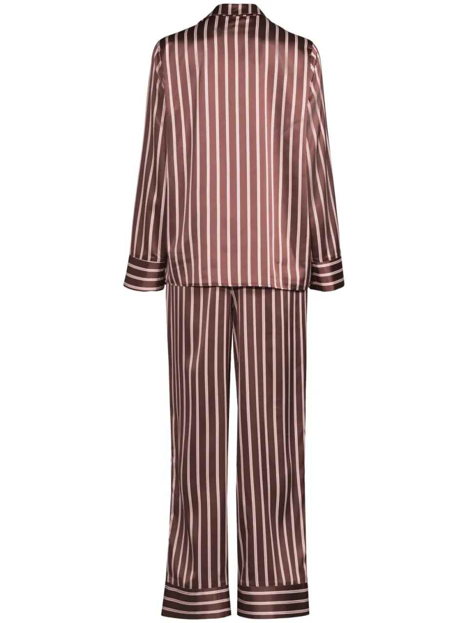Dreamcovers satijnlook pyjamaset bruin Bruin/oudroze/ecru