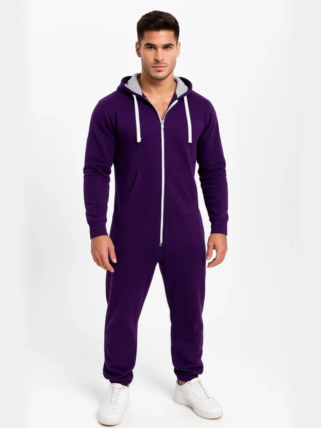 JC Blue Paarse Onesie - Huispak - Onesie mannen - Onesie Vrouwen