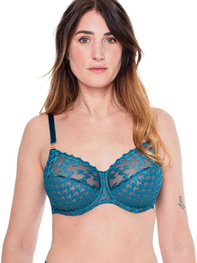 Louisa Bracq Tailor Volle Cup BH Neon Botanica Blauw