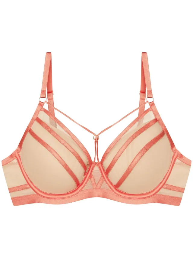 ESOTIQ Blanca - Push-upbeha - Nude - Koraalkleurige details Nude;Koraal