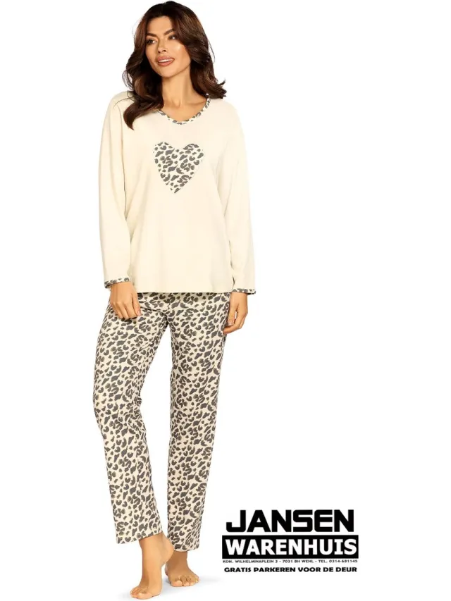 Comtessa Dames Pyjama 'Tiger Heart' Champagne