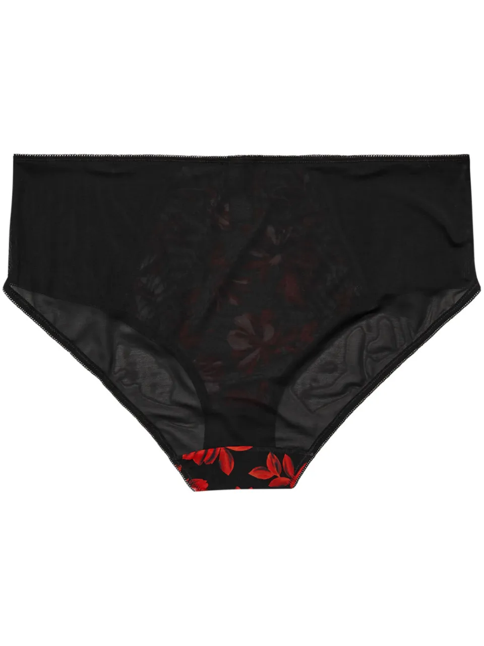 Yours Tailleslip Met Inzet Van Bloemen En Mesh In Zwart/Rood-60, foto 5