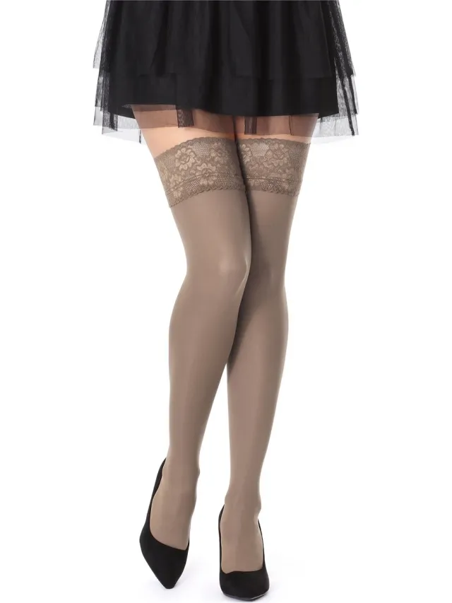 Bellivalini Dames Hold-Up Kousen - 60 Denier - licht glanzend - elastisch - Polyamide - BLV-FI-1005 - Smoky