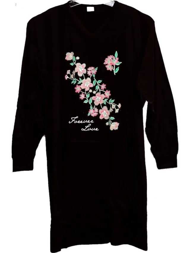 Entex dames big - lange mouw - Forever zwart - One size/Bigsize Zwart, forever