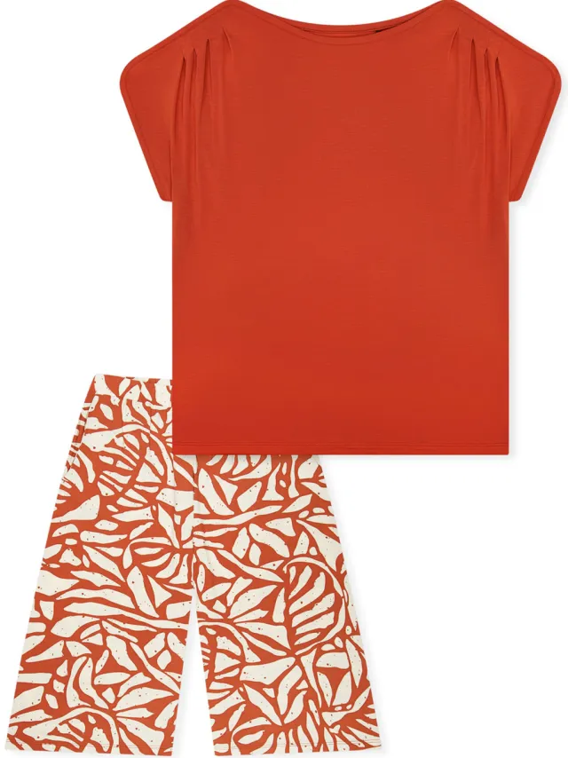 Schiesser Vrouwen Pyjama Selected Premium oranje, foto 2