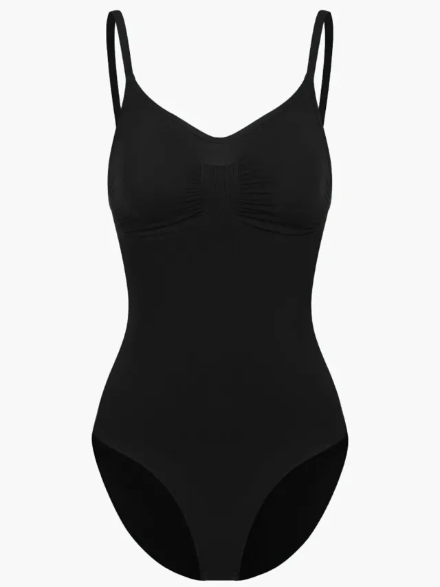 cfab Bodysuit met corrigerende shapewear en slipje - Zwart - 3XL - Corrigerende Body - Naadlos - corrigerend ondergoed dames