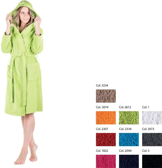 Duplex Cool Badjas met Capuchon Uni Cool Velours Oranje col 3074