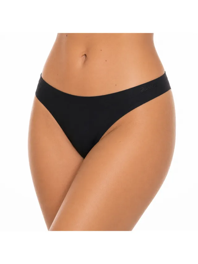 Janira Dames Tanga Cero Katoen Onzichtbaar 1031202 Zwart
