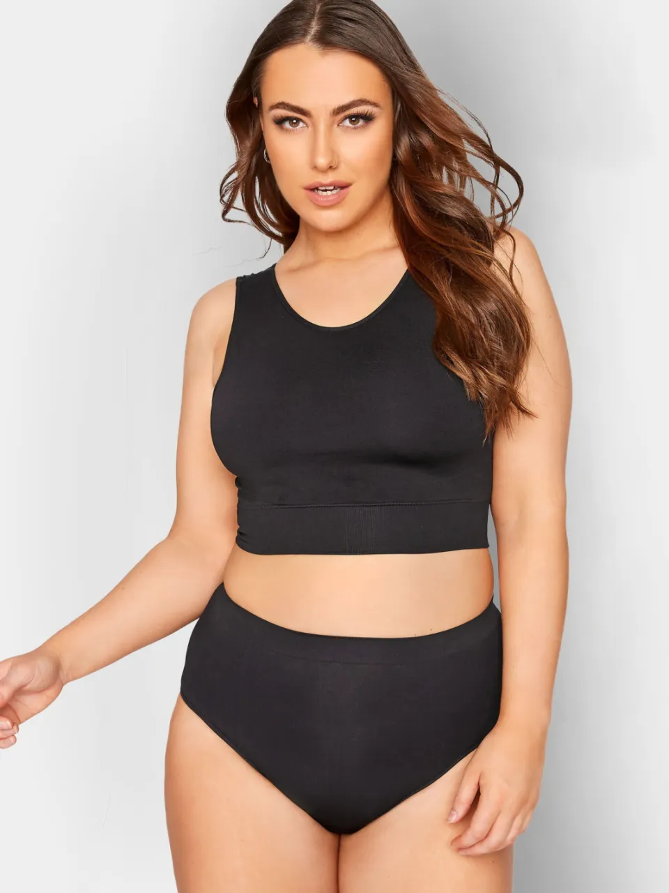 Yours Cropped Bralette Zonder Naden In Zwartsize 54-56 Black