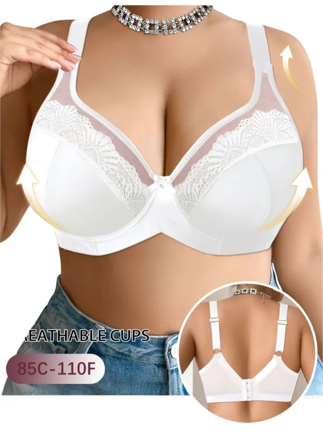 Currero BH Zonder Beugel - Strapless - Zonder Bandjes - Met Voorsluiting - Push-up Bh's - Comfort Beha - Comfortabel - Grote Sluiting - Wit - Cupmaat