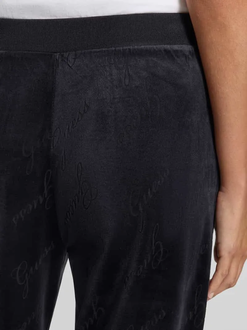 Guess straight fit sweatpants met elastische tailleband model 'LOREN' zwart, foto 5
