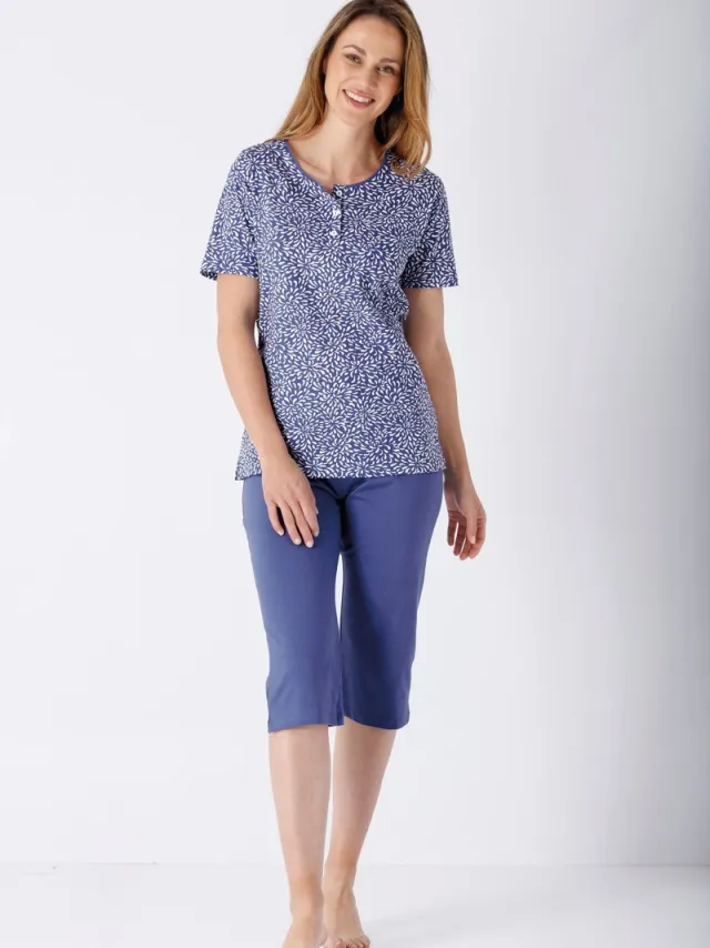 Hajo Dames zomerpyjama blauw van Hajo - Blauw - Maat - 36/38
